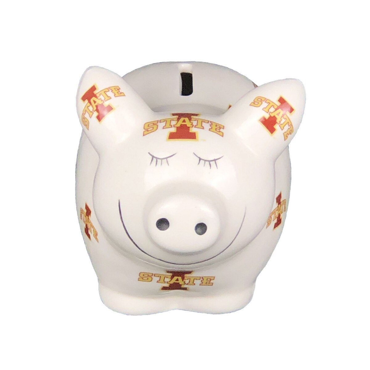 White I-State Piggy Bank (4.5"x6.5")